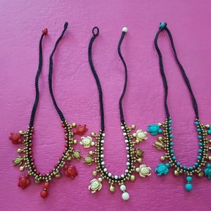 Elephant necklace made with brass and wax cotton cord